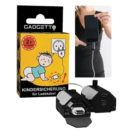 Gadgetto Patented Autolock Charging Cable Protector | Child Safety Device I Device Protection I Babies & Children I Pet Safe Cable Protector | Black