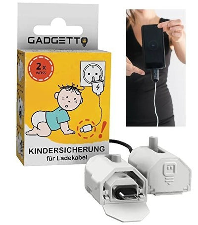 Gadgetto Patented Autolock Charging Cable Protector | Child Safety Device I Device Protection I Babies & Children I Pet Safe Cable Protector | Black
